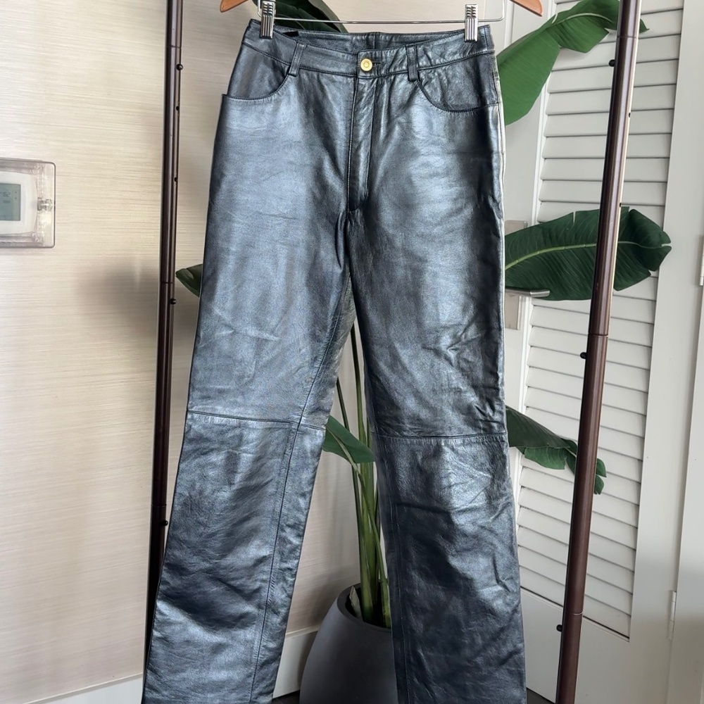 Metallic leather pants | St. John